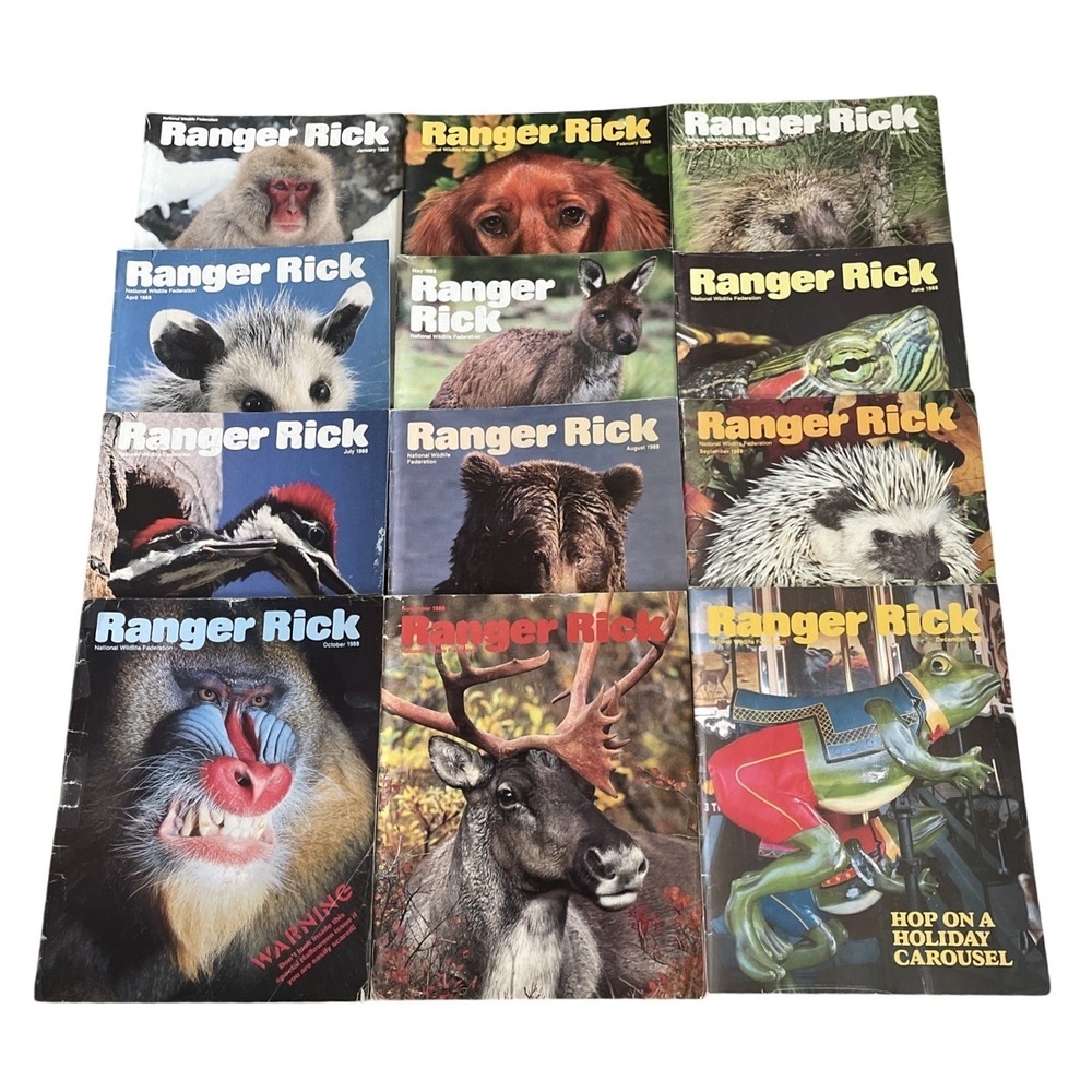 Ranger Rick's Nature Magazine 1988 National Wildlife Kids Vtg Lot Of 12 Complete